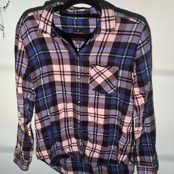 American Eagle Outfitters Tops - 🌸3/$30 American Eagle Flannel Boyfriend Shirt